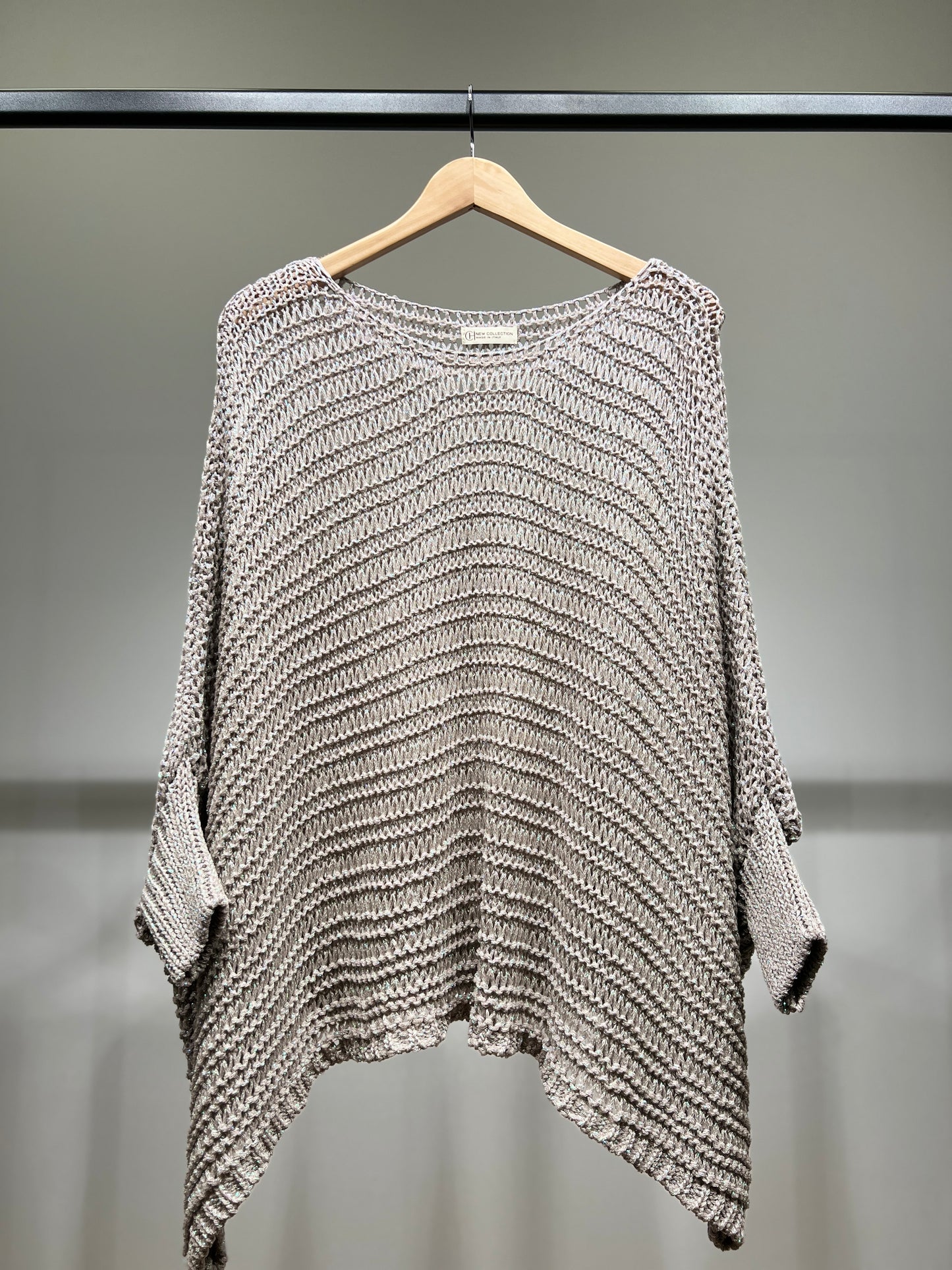 Pull Maille Large Manche Chauve Souris Avec Lurex En Viscose