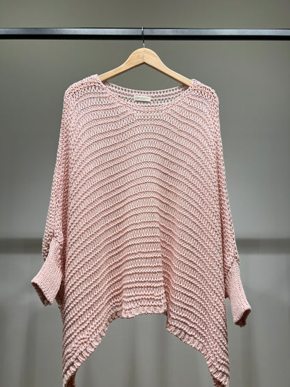 Pull Maille Large Manche Chauve Souris Avec Lurex En Viscose