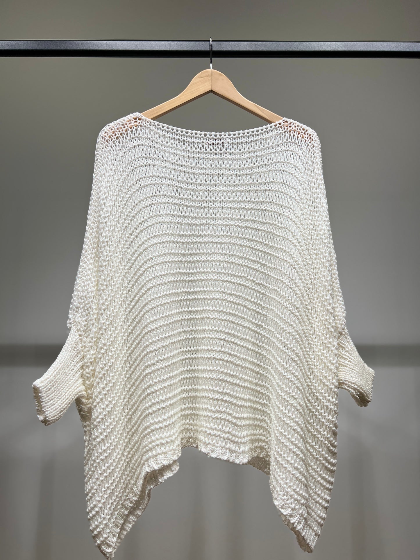 Pull Maille Large Manche Chauve Souris Avec Lurex En Viscose