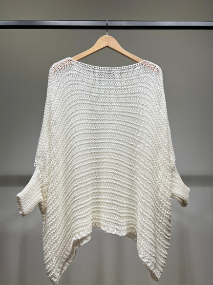Pull Maille Large Manche Chauve Souris Avec Lurex En Viscose