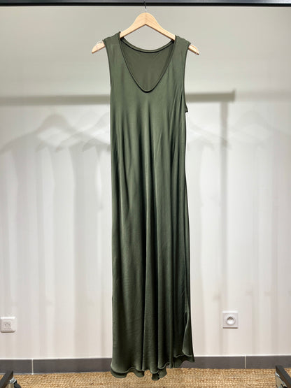 Robe Débardeur Longue Col V Satinée 100% Viscose