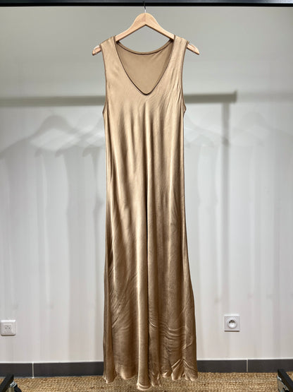 Robe Débardeur Longue Col V Satinée 100% Viscose