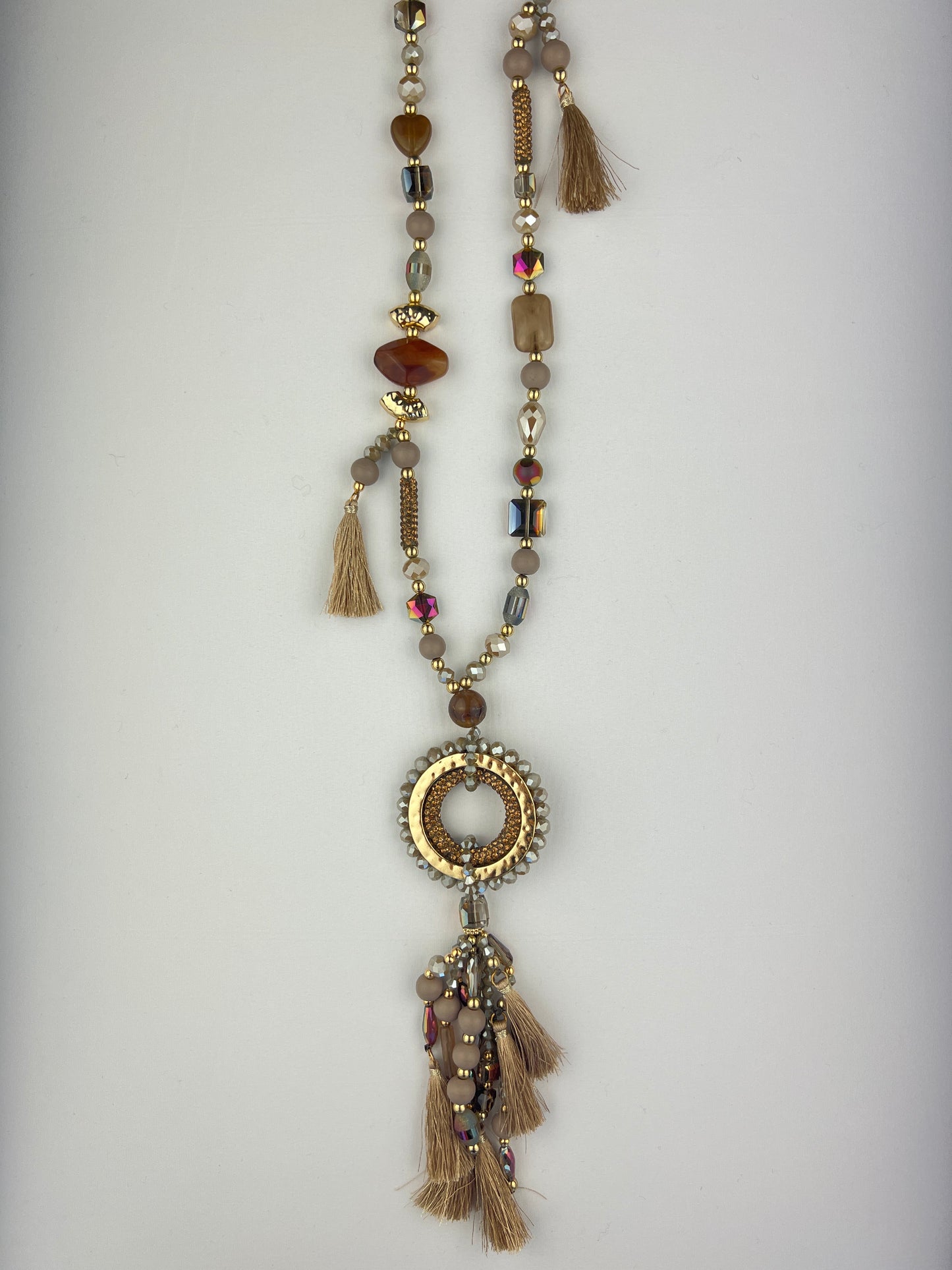 Collier Sautoir Pendentif Perles Et Pampilles Bohème Chic