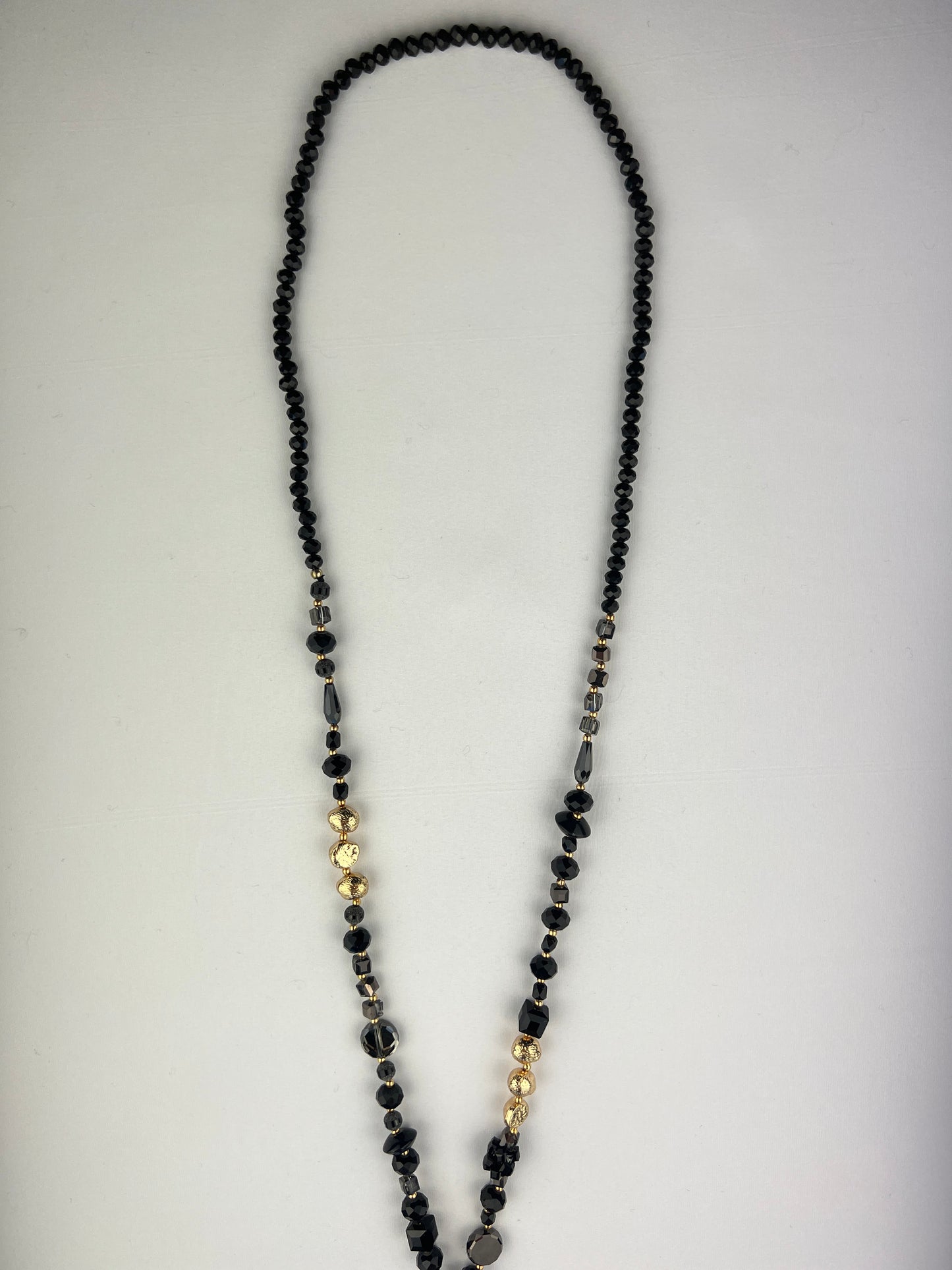 Collier Sautoir à Pendentif Pampilles Et Perles Dorées