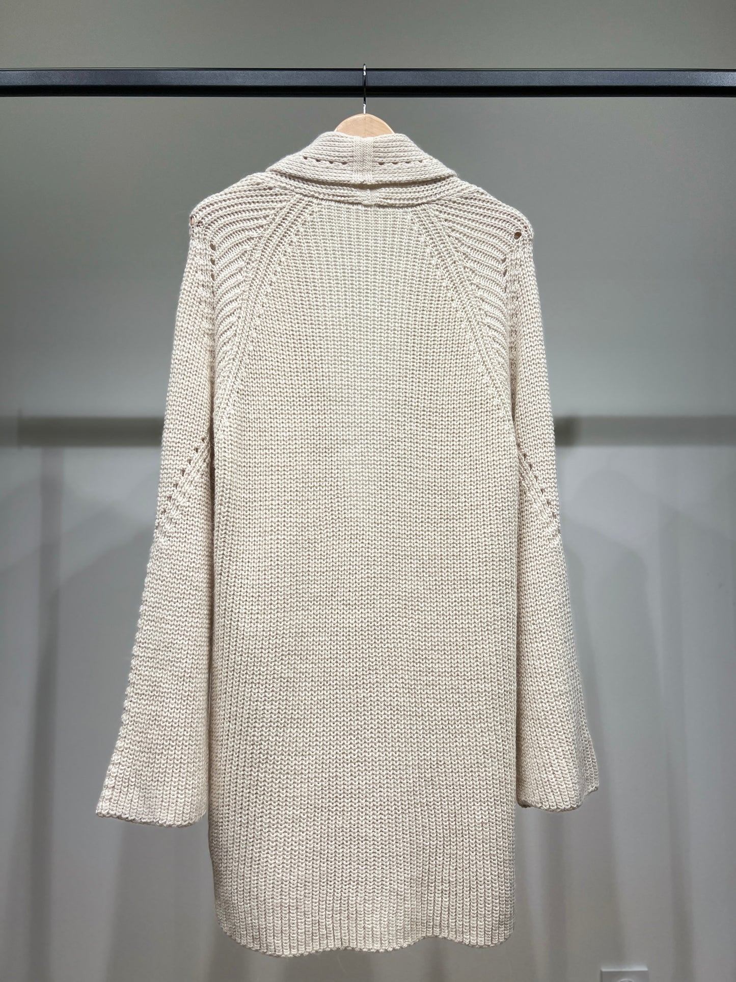 Gilet Long Maille Col Châle Boutonnage Croisé