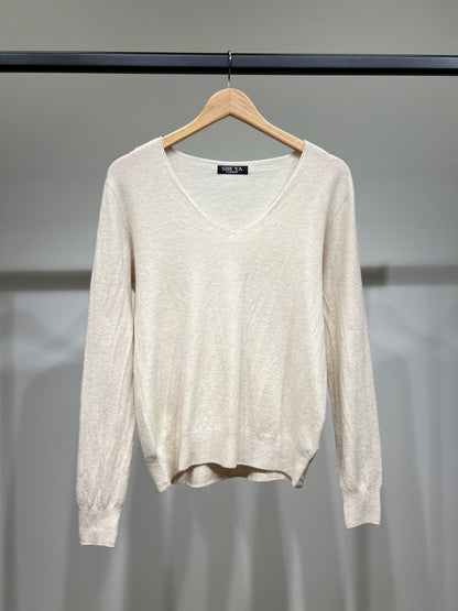 Sous-Pull Col V Avec Laine Nylon Taille Élastique