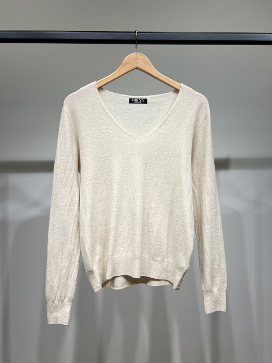 Sous-Pull Col V Avec Laine Nylon Taille Élastique
