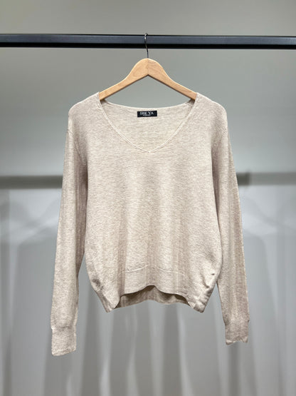 Sous-Pull Col V Avec Laine Nylon Taille Élastique
