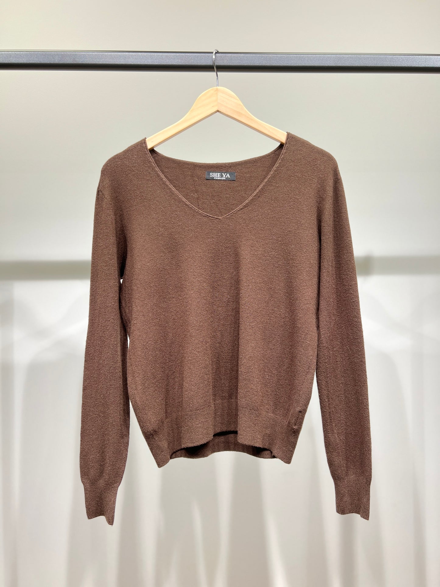 Sous-Pull Col V Avec Laine Nylon Taille Élastique