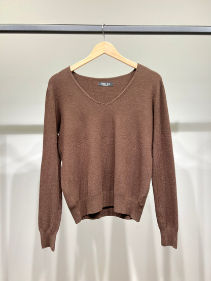 Sous-Pull Col V Avec Laine Nylon Taille Élastique