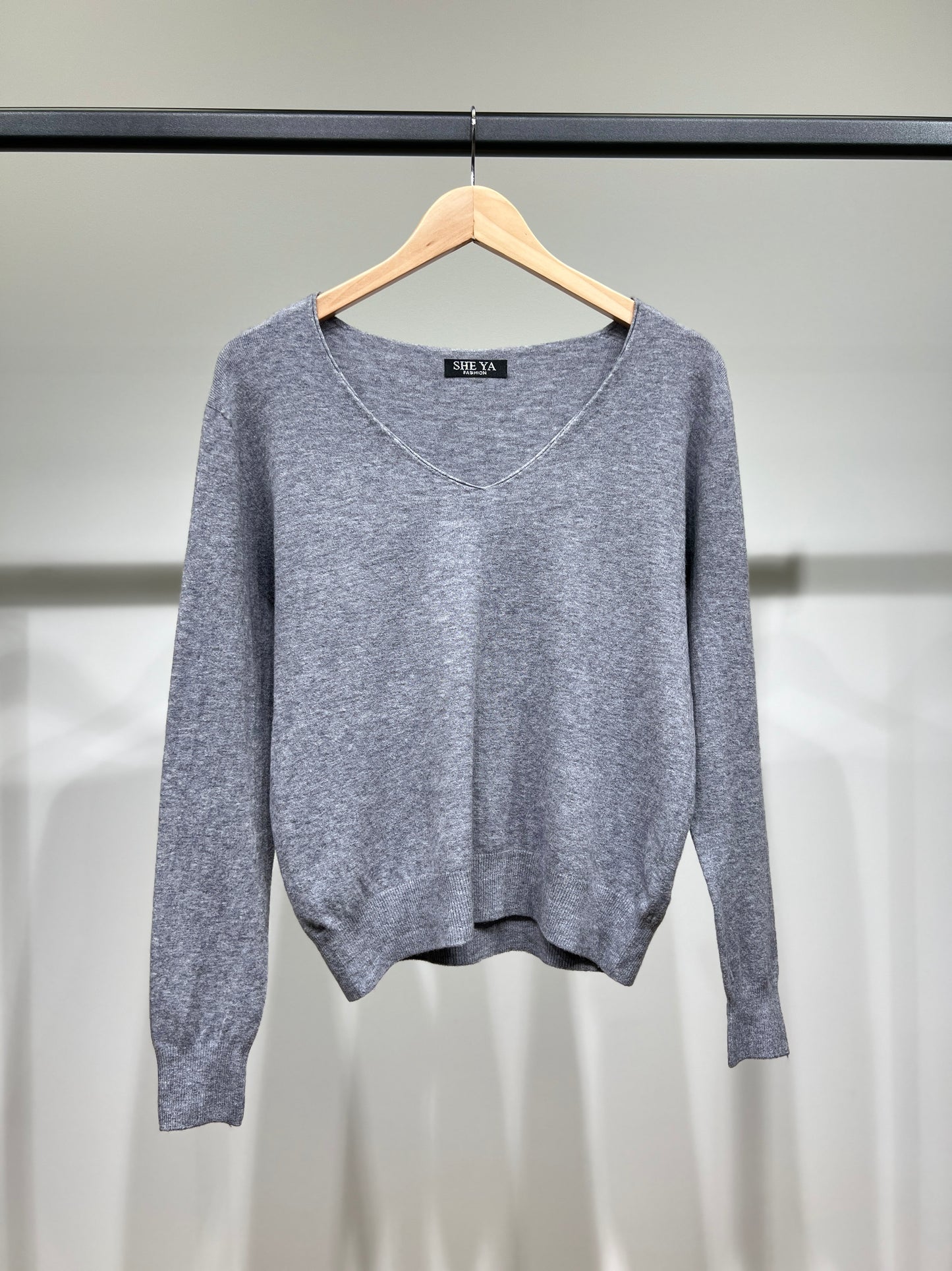 Sous-Pull Col V Avec Laine Nylon Taille Élastique