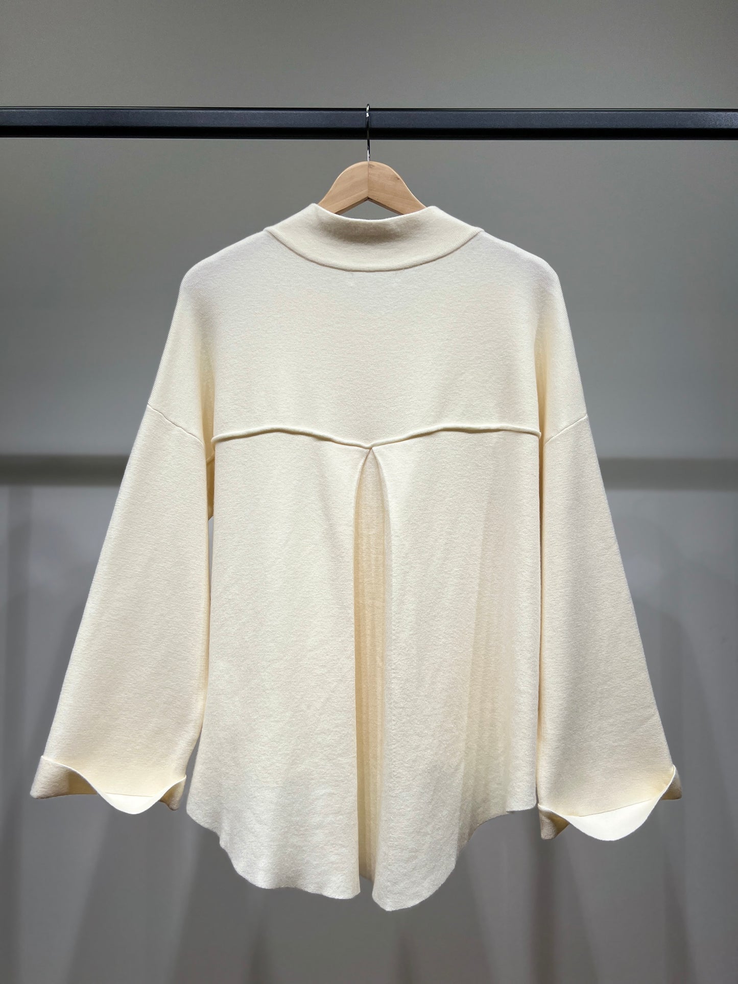 Gilet Large à Poches Col Montant Stretch Taille High-Low