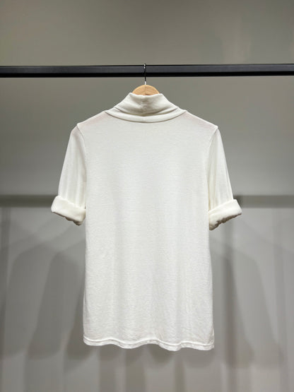 T-Shirt Confort Manche Longue Col Roulé 30% Laine 30% Angora