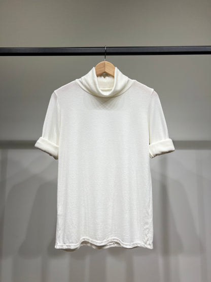 T-Shirt Confort Manche Longue Col Roulé 30% Laine 30% Angora