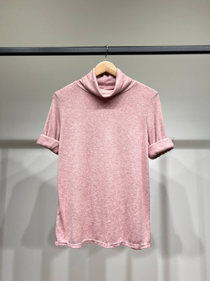 T-Shirt Confort Manche Longue Col Roulé 30% Laine 30% Angora