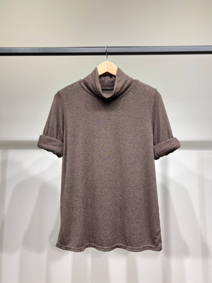 T-Shirt Confort Manche Longue Col Roulé 30% Laine 30% Angora