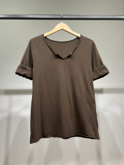 T-Shirt Léger Simple Col Henley Manches Longues 100% Coton