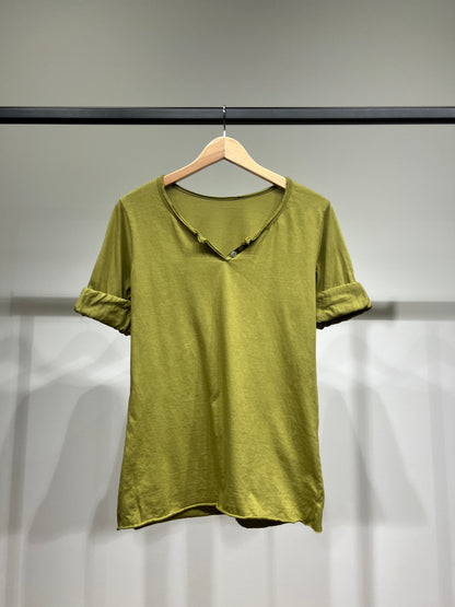 T-Shirt Léger Simple Col Henley Manches Longues 100% Coton