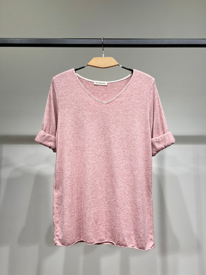 T-Shirt Confort Manche Longue Col V 30% Laine 30% Angora