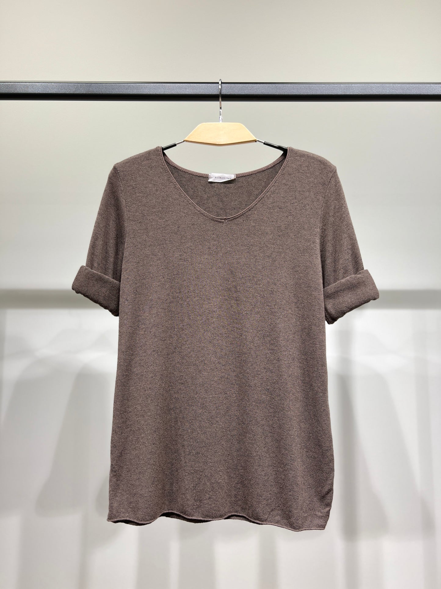 T-Shirt Confort Manche Longue Col V 30% Laine 30% Angora