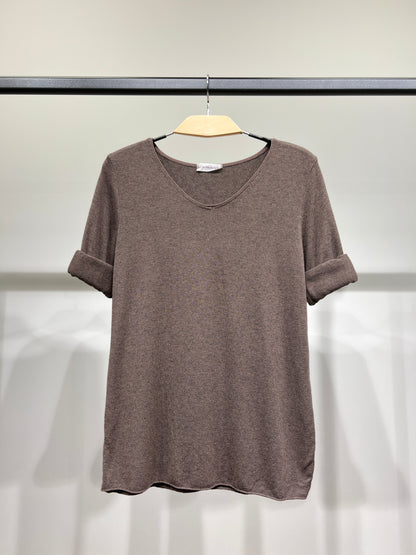 T-Shirt Confort Manche Longue Col V 30% Laine 30% Angora