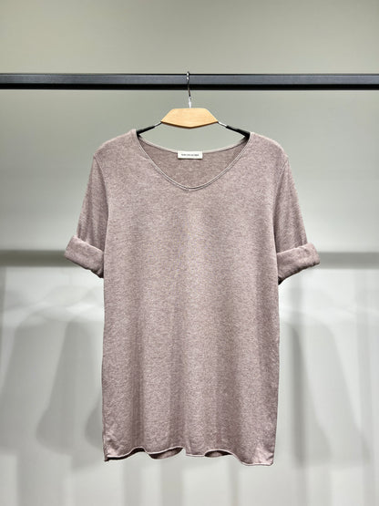 T-Shirt Confort Manche Longue Col V 30% Laine 30% Angora