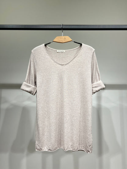 T-Shirt Confort Manche Longue Col V 30% Laine 30% Angora