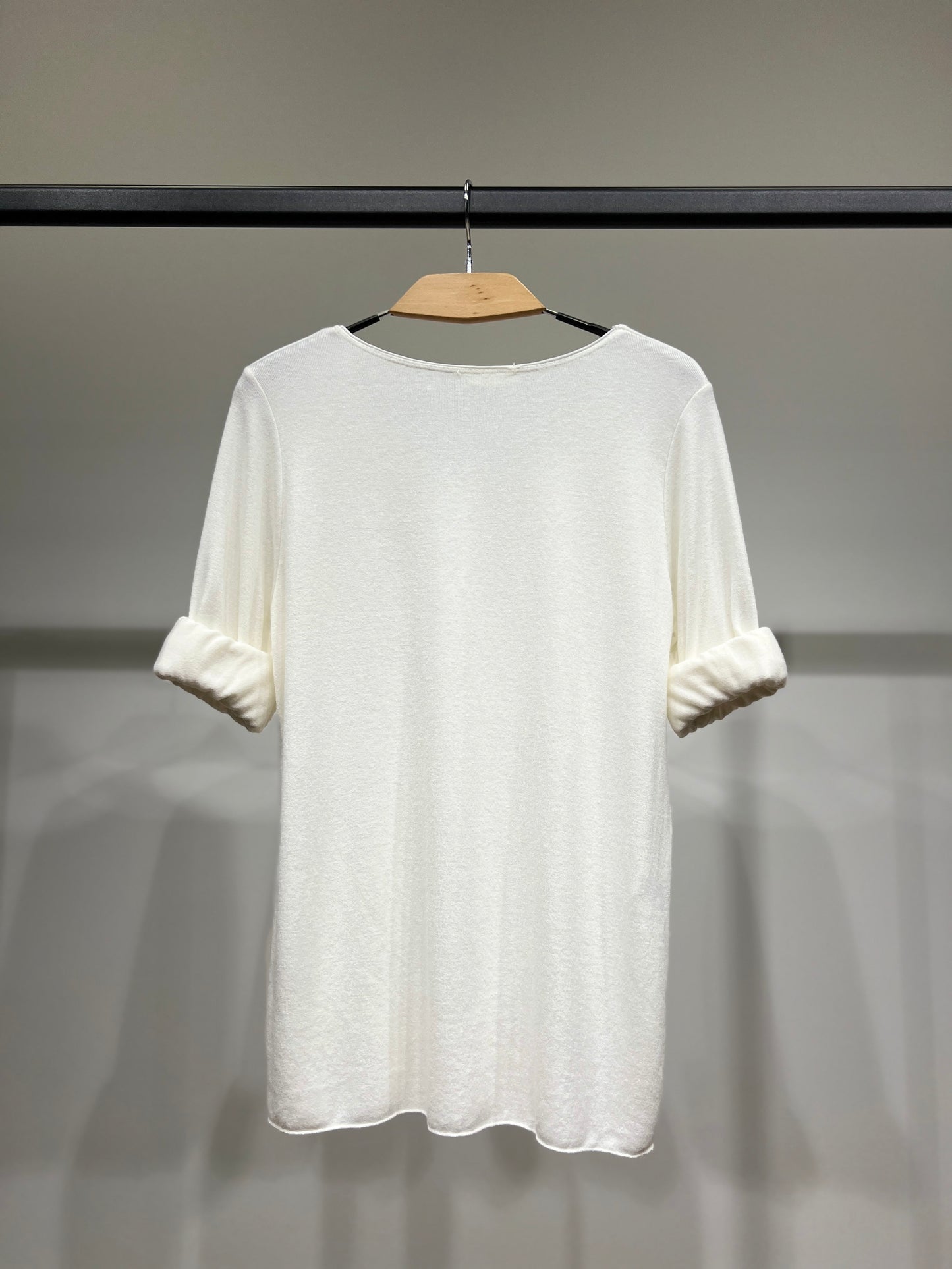 T-Shirt Confort Manche Longue Col V 30% Laine 30% Angora