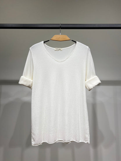 T-Shirt Confort Manche Longue Col V 30% Laine 30% Angora