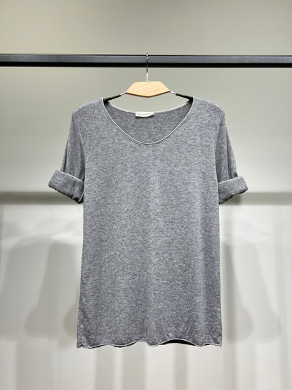 T-Shirt Confort Manche Longue Col V 30% Laine 30% Angora