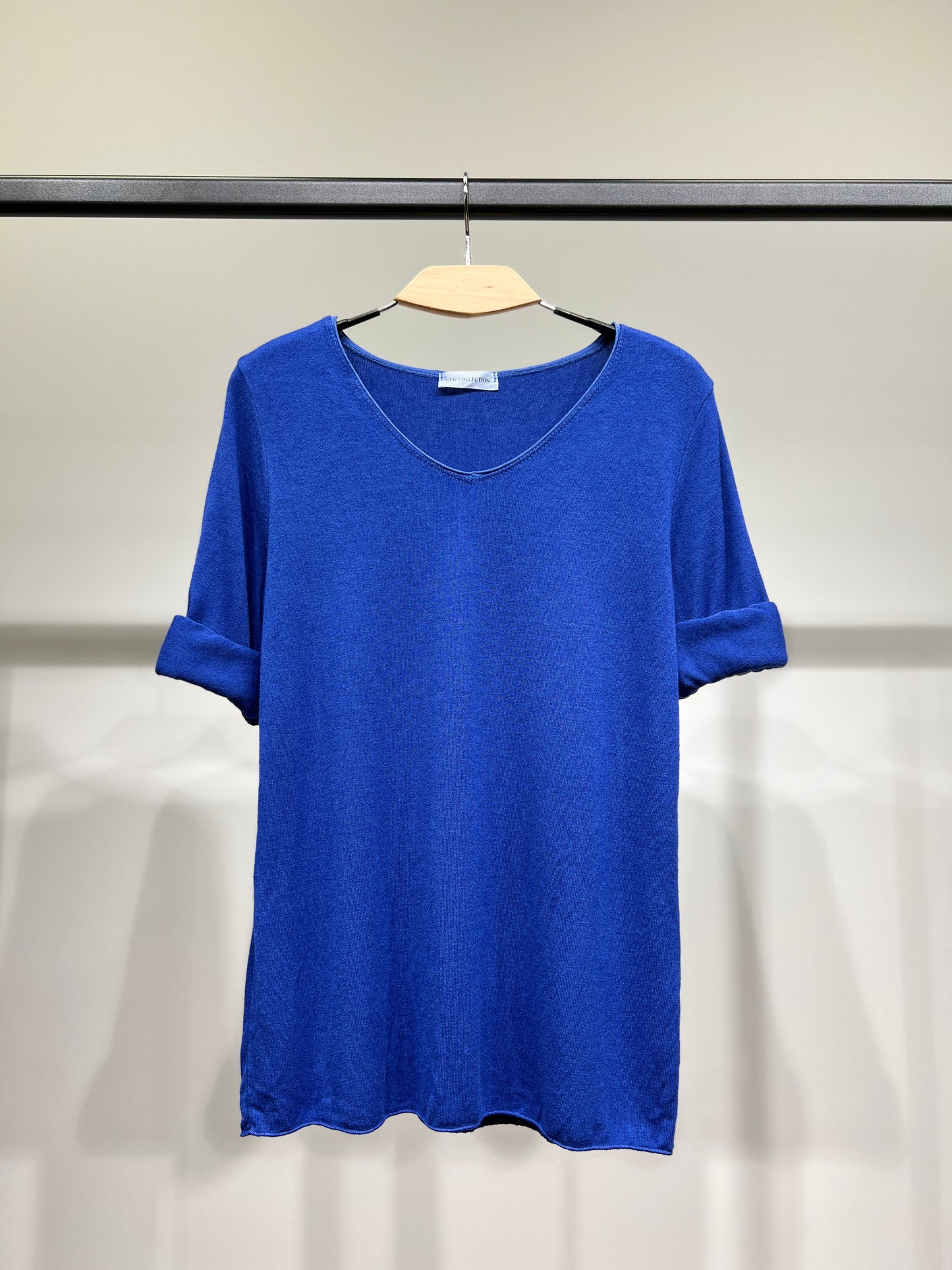 T-Shirt Confort Manche Longue Col V 30% Laine 30% Angora