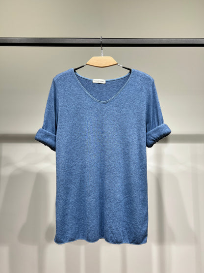 T-Shirt Confort Manche Longue Col V 30% Laine 30% Angora