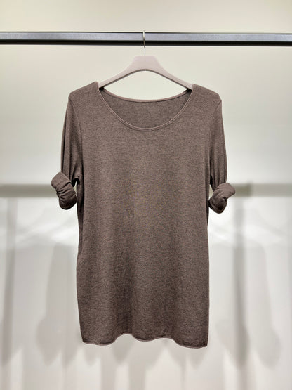 T-Shirt Manche Longue Col Rond 30% Laine 30% Angora