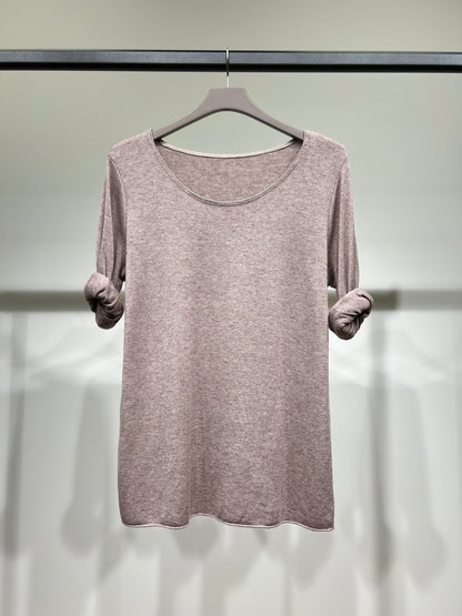 T-Shirt Manche Longue Col Rond 30% Laine 30% Angora