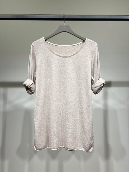 T-Shirt Manche Longue Col Rond 30% Laine 30% Angora