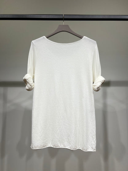 T-Shirt Manche Longue Col Rond 30% Laine 30% Angora