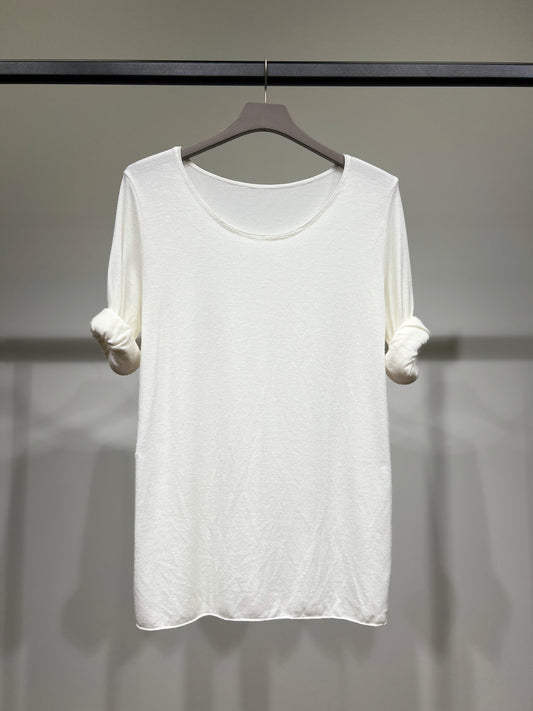 T-Shirt Manche Longue Col Rond 30% Laine 30% Angora