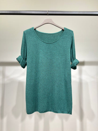 T-Shirt Manche Longue Col Rond 30% Laine 30% Angora
