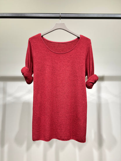 T-Shirt Manche Longue Col Rond 30% Laine 30% Angora