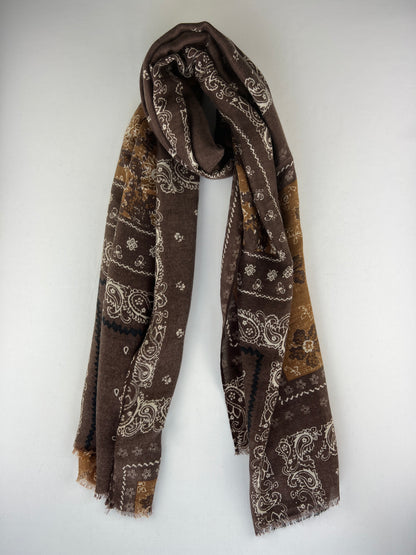 Foulard Rectangulaire Motif Cachemire Floral 100% Viscose