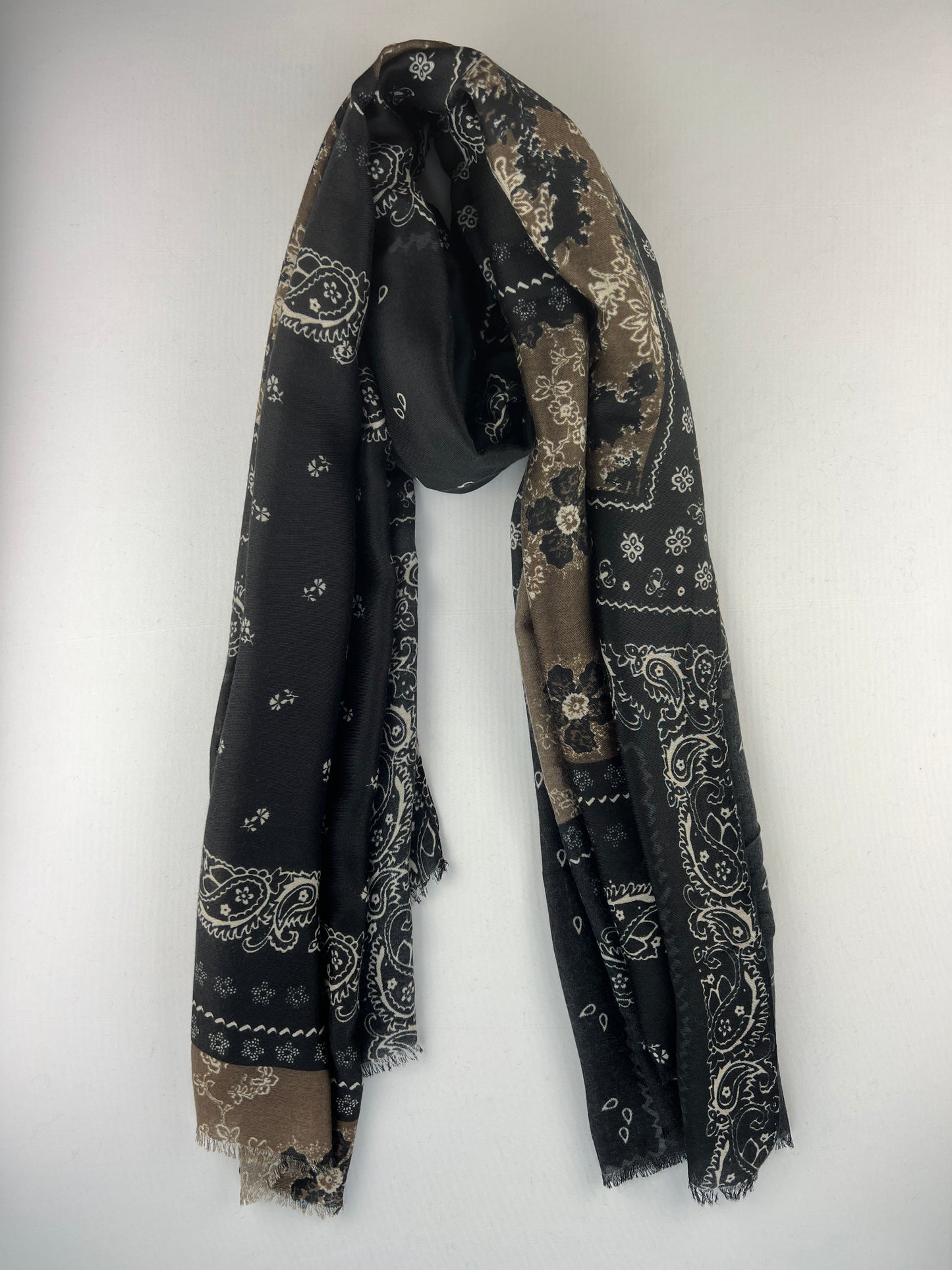 Foulard Rectangulaire Motif Cachemire Floral 100% Viscose