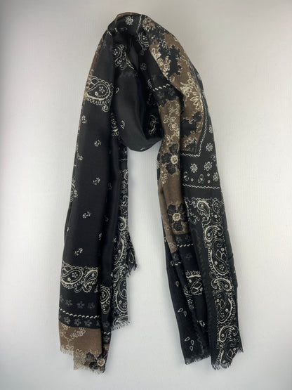 Foulard Rectangulaire Motif Cachemire Floral 100% Viscose