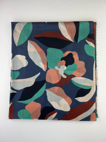Foulard Rectangulaire Motif Floral 100% Viscose