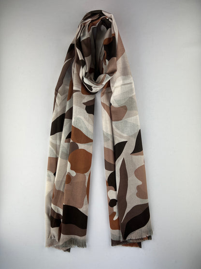 Foulard Rectangulaire Motif Floral 100% Viscose