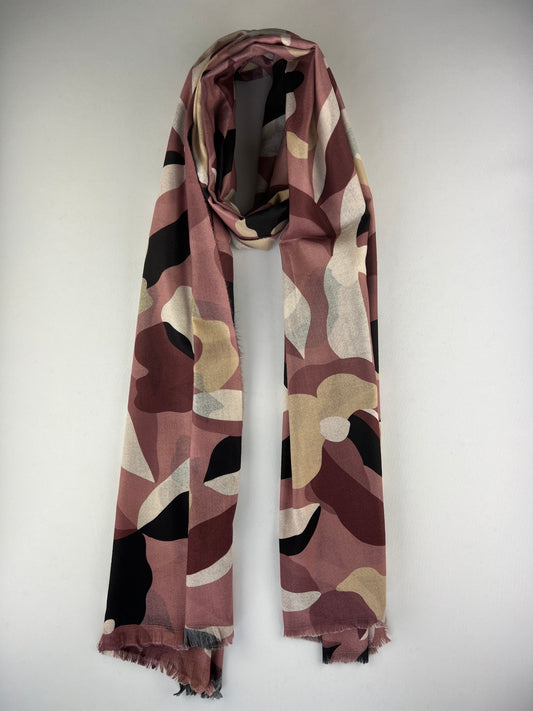 Foulard Rectangulaire Motif Floral 100% Viscose