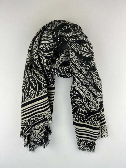 Foulard Carré Bicolore Motif Floral 100% Viscose