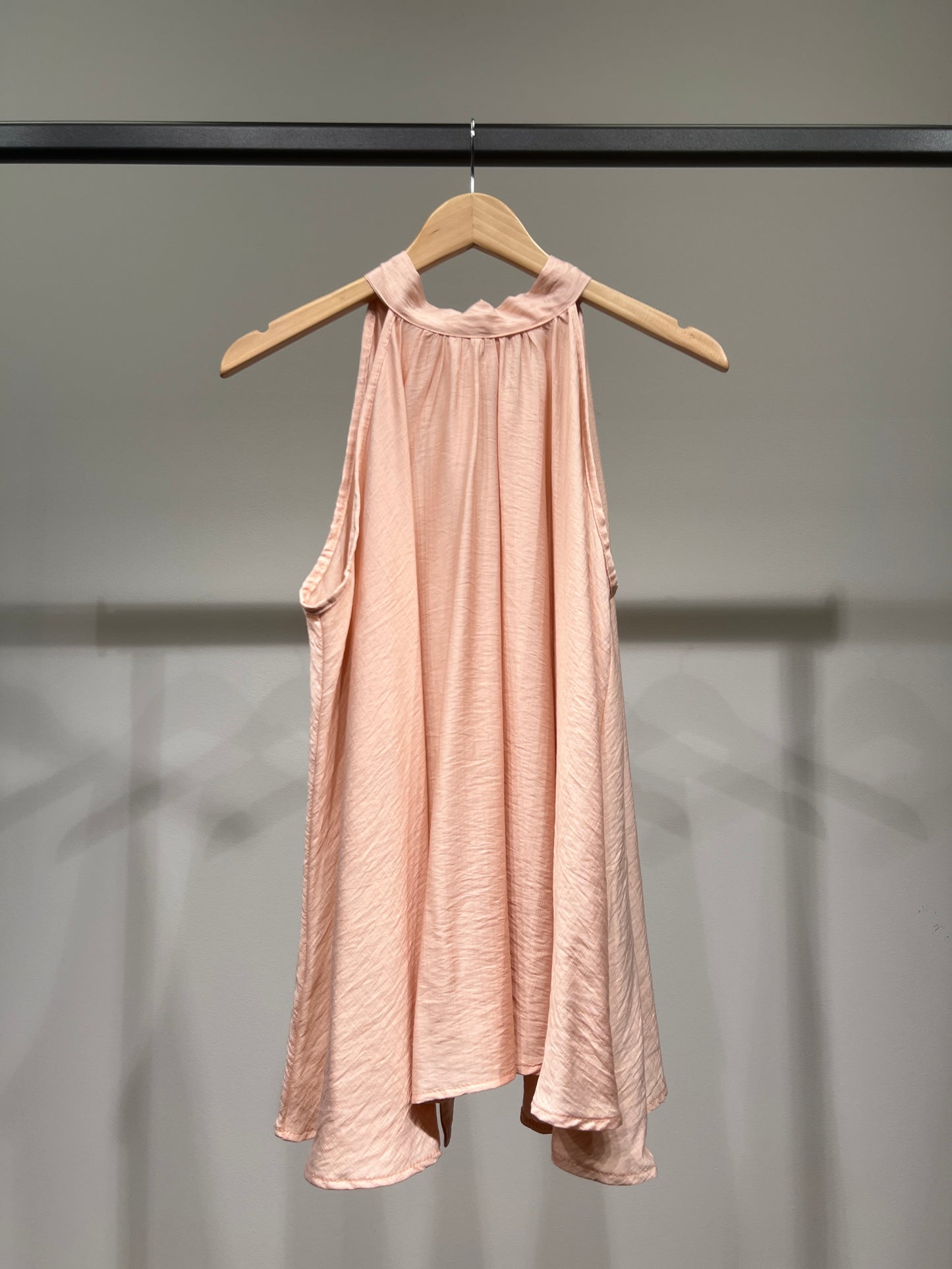Top Large Col Halter Sans Manches Dos Nu Noué Coupe Évasé