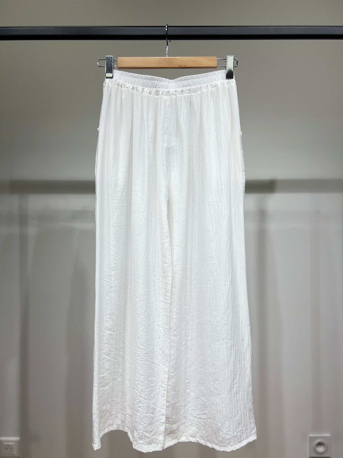 Pantalon Large Léger Taille Élastique & Cordon De Serrage