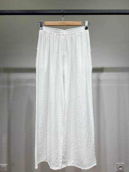 Pantalon Large Léger Taille Élastique & Cordon De Serrage