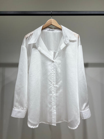Chemise Légère Simple Confortable Large Satiné 90% Tencel
